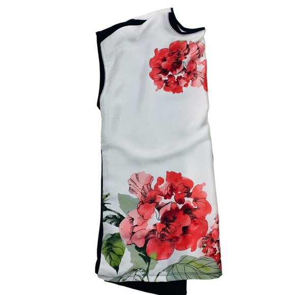 sleeveless t-shirt women with bold floral print size small SUZY SHIER - Picture 6 of 13